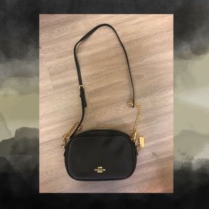 Coach Black and Gold leather crossbody